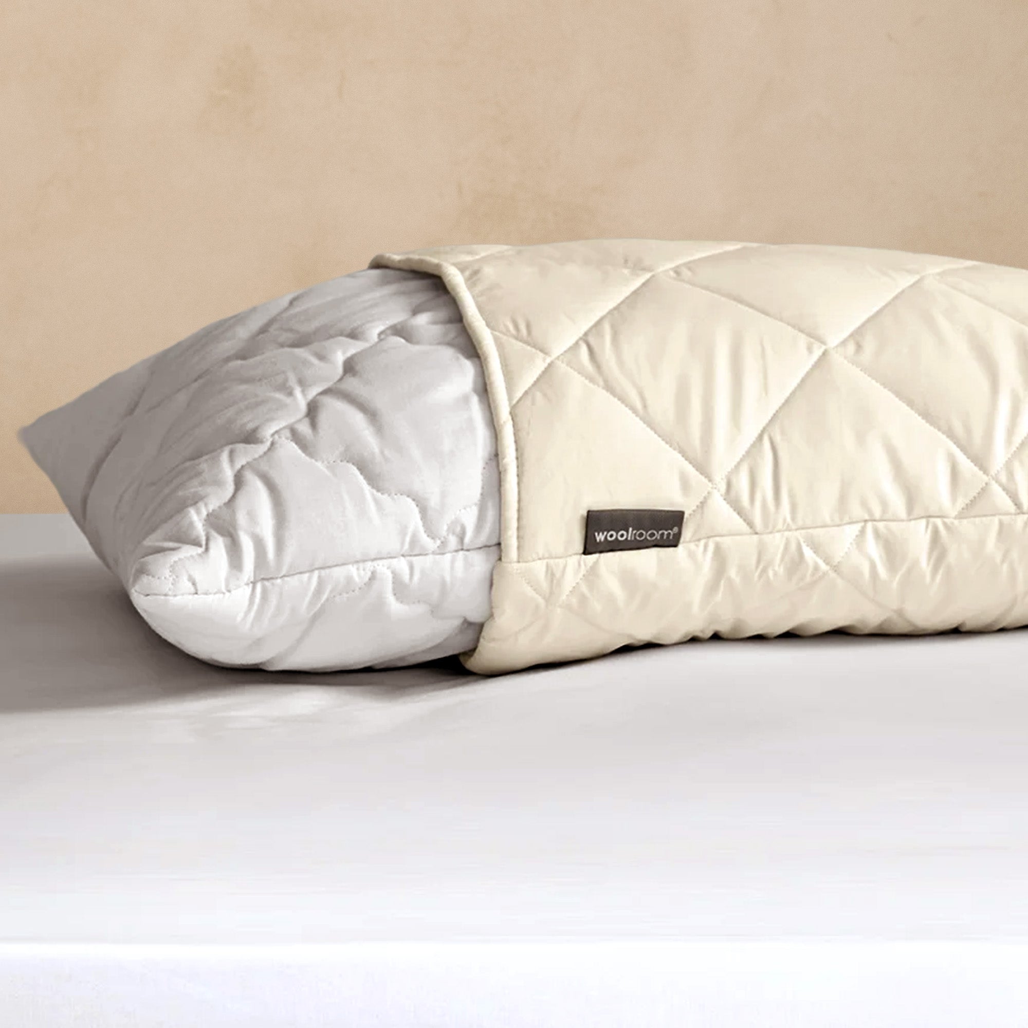 Washable Quilted Wool Pillow Protector