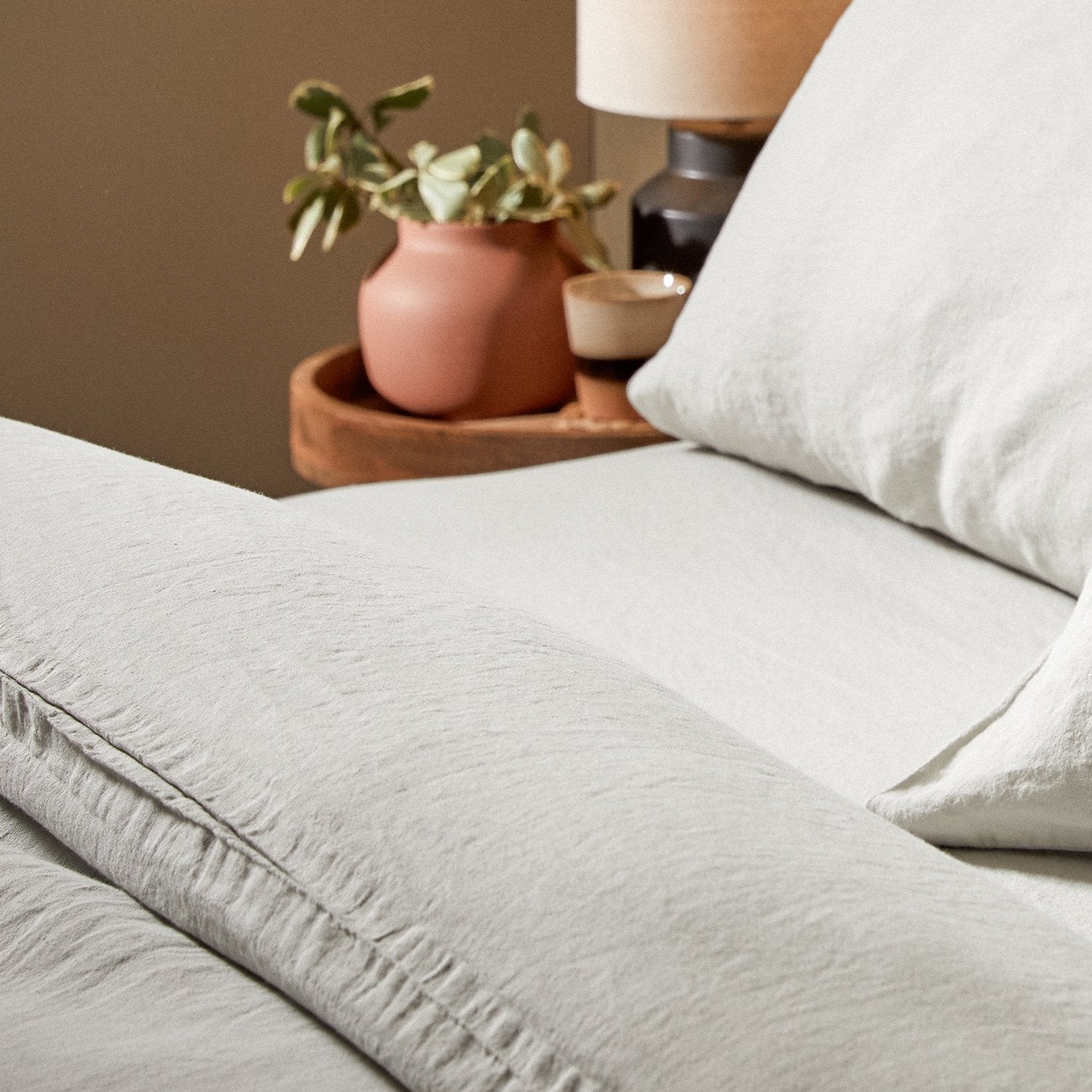 Product image of Mariana Linen Blend Duvet Cover - Pebble by Woolroom – premium bed linen