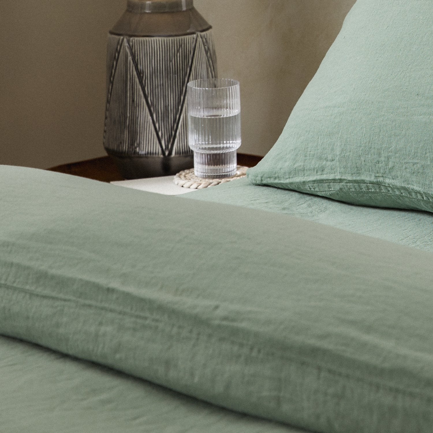 Product image of Mariana Linen Blend Duvet Cover - Sage by Woolroom – premium bed linen