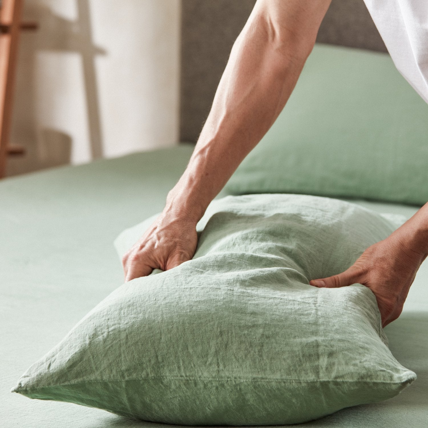 Product image of Mariana Linen Blend Pillow Case - Sage by Woolroom – premium bed linen