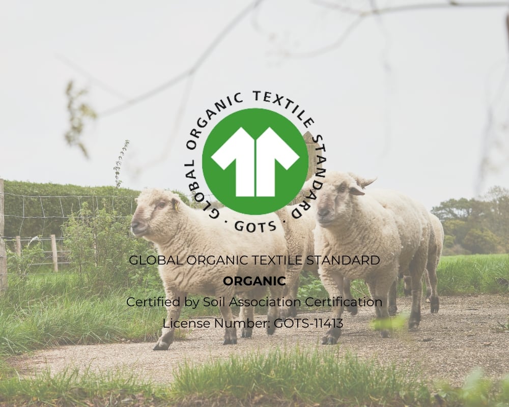 Global organic Textile Standard (GOTS) Certified and sheep